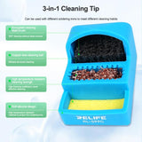 3 In 1 Soldering Iron Cleaner Soldering Iron Tip Tin Residue High Temperature Resistant Cleaning Sponge Steel Wire Cleaning Ball, RL-599C