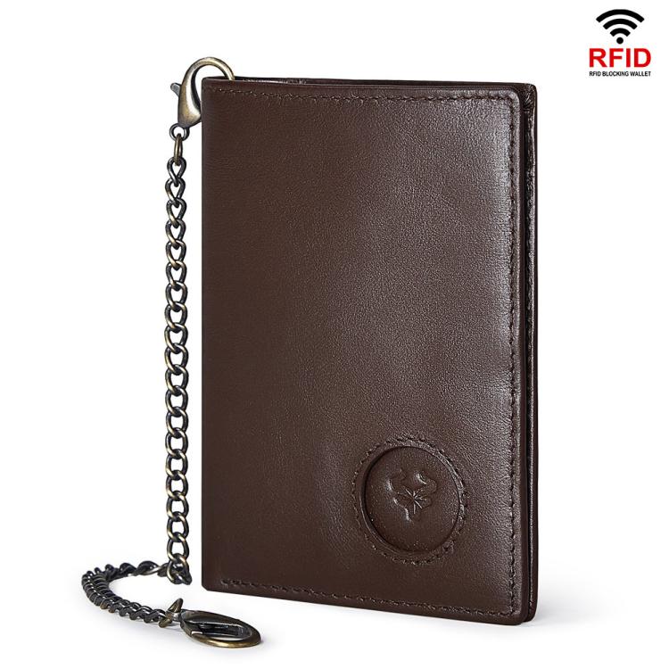 Compatible With Airtag HUMERPAUL BP798 Leather Wallet With Tracker Hole RFID Pull-Out Card Holder Card Case