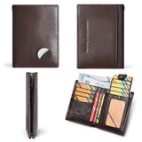 Compatible With Airtag HUMERPAUL BP798 Leather Wallet With Tracker Hole RFID Pull-Out Card Holder Card Case
