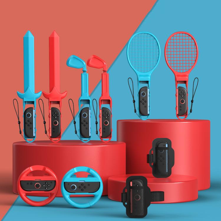 10-in-1 Motion Sports Bundle for Nintendo Switch 2/Switch Tennis Racket, Golf Club, Fencing, Racing Wheel & Multi-Game Accessories, 10-in-1 10-in-1