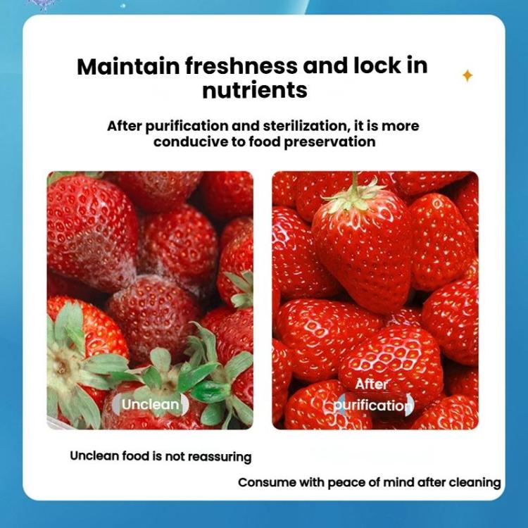 Portable Sterilization Pesticide Residue Removal Fruit Vegetable Cleaning Machine, English