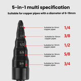5-in-1 HVAC Tube Expander Tool for 1/4 - 3/4 inch Copper Pipes Electric Drill-Compatible Flaring Kit