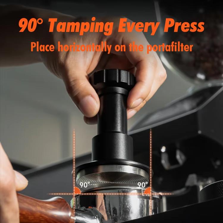 Adjustable Impact Coffee Tamper with Threaded Base Spring-Loaded Espresso Tamper Tool, 51mm, 53mm