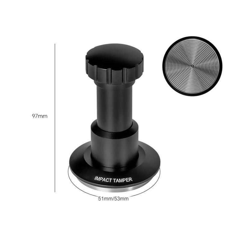 Adjustable Impact Coffee Tamper with Threaded Base Spring-Loaded Espresso Tamper Tool, 51mm, 53mm