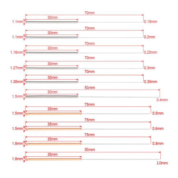 Wiper Nozzle Unclogging Needle Print Nozzle Cleaning Steel Needle, 10pcs /Set, 10pcs /Set+2 Tweezers
