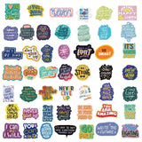 2sets English Stickers Personalized Decorative Luggage Notebook Waterproof Removable Stickers