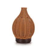 100ML Hollow Rattan Ultrasonic Humidifier & Aromatherapy Diffuser with 7-Color LED Lights, 5V USB, 24V EU Plug