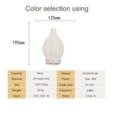 100ML Hollow Rattan Ultrasonic Humidifier & Aromatherapy Diffuser with 7-Color LED Lights, 5V USB, 24V EU Plug