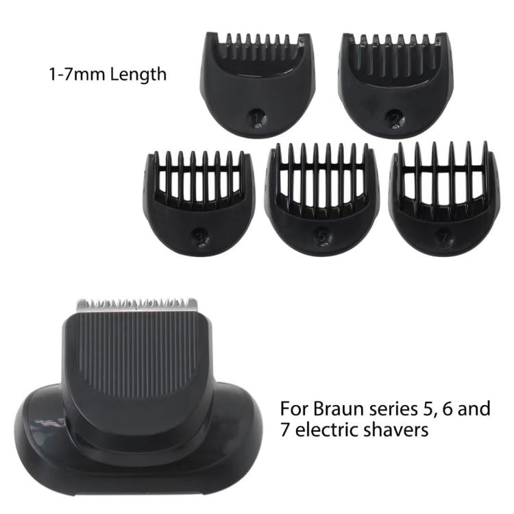 For Braun Series 5/6/7 Shaver Replacement Trimmer Attachment Kit With 5 Guiding Combs, For Braun Series 5/6/7
