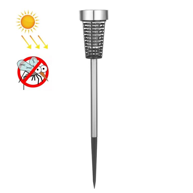 Solar Mosquito Lamp Outdoor Garden LED Mosquito Repellent Insect Trap Lamp, Stainless Steel