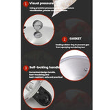 32cm/23L Pressure Cooker Induction & Gas Stove Compatible Aluminum Alloy Straight Body Design & Built-in Gauge, 100kPa, 35-70-100kPa