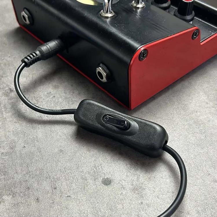 2pcs 5.5x2.1mm Male Female Connection Cable DC Switch Cable 304 Switch Power Cable, Key switch(Black)