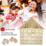Wooden Christmas Decoration LED Lights 24-Day Countdown Calendar Ornament Gift Box, Deer, Jesus