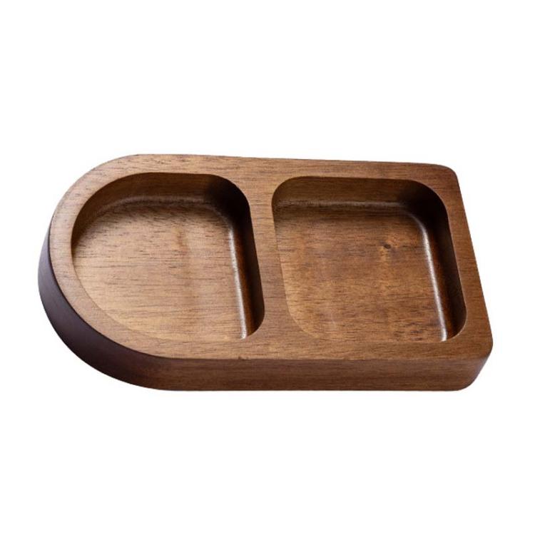 Solid Wood Dipping Dish Beef Barbecue Hot Pot Kimchi Flavor Snack Plate, 2 Grid, 3 Grid, 4 Grid