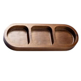 Solid Wood Dipping Dish Beef Barbecue Hot Pot Kimchi Flavor Snack Plate, 2 Grid, 3 Grid, 4 Grid