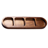 Solid Wood Dipping Dish Beef Barbecue Hot Pot Kimchi Flavor Snack Plate, 2 Grid, 3 Grid, 4 Grid