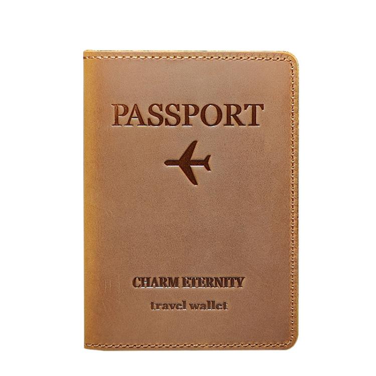 Crazy Horse Leather Passport Holder Ticket Case Travel Document Organizer For Men & Women
