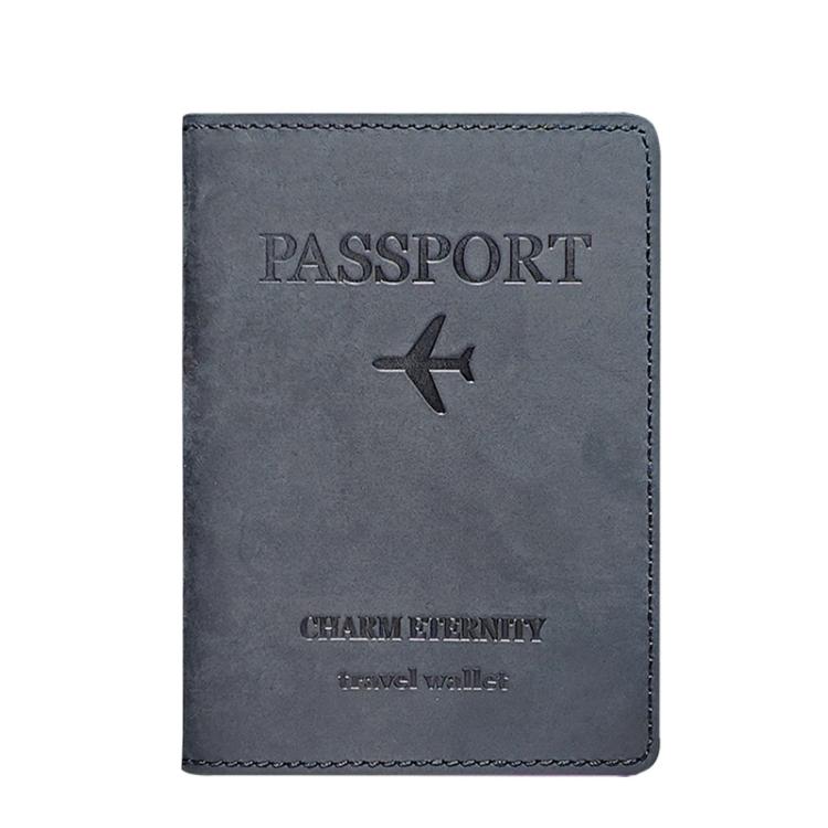 Crazy Horse Leather Passport Holder Ticket Case Travel Document Organizer For Men & Women