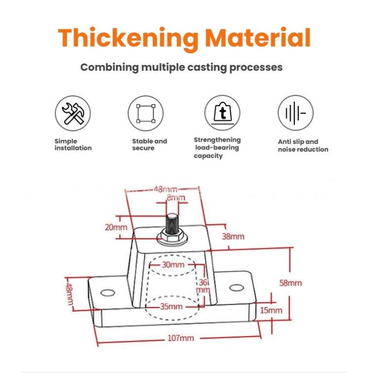 4pcs /Pack Rubber Anti-Vibration AC Mounting Bracket Shock-Absorbing Pads for Outdoor Air Conditioner Units