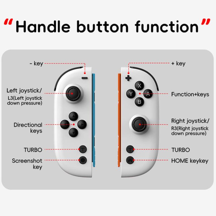 For Nintendo Switch JOY-05 Split Controllers TMR Hall Effect Joysticks, 6-Axis Motion & RGB Lighting