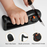 4-in-1 Rotating Knife Sharpener with Coarse/Medium/Fine/Serrated Modes for Kitchen Knives, Scissors, Tools