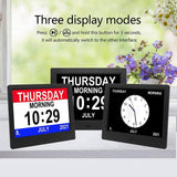 10-Inch Digital Clock With Voice Time Announcement, Auto DST Adjustment, 20 Custom Alarms, 8 Medication Reminders, US Plug White, EU Plug White, UK Plug White, AU Plug White, US Plug Black, EU Plug Black, UK Plug Black, AU Plug Black