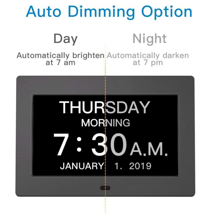 10-Inch Digital Clock With Voice Time Announcement, Auto DST Adjustment, 20 Custom Alarms, 8 Medication Reminders, US Plug White, EU Plug White, UK Plug White, AU Plug White, US Plug Black, EU Plug Black, UK Plug Black, AU Plug Black
