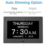 10-Inch Digital Clock With Voice Time Announcement, Auto DST Adjustment, 20 Custom Alarms, 8 Medication Reminders, US Plug White, EU Plug White, UK Plug White, AU Plug White, US Plug Black, EU Plug Black, UK Plug Black, AU Plug Black