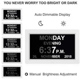 10-Inch Digital Clock With Voice Time Announcement, Auto DST Adjustment, 20 Custom Alarms, 8 Medication Reminders, US Plug White, EU Plug White, UK Plug White, AU Plug White, US Plug Black, EU Plug Black, UK Plug Black, AU Plug Black