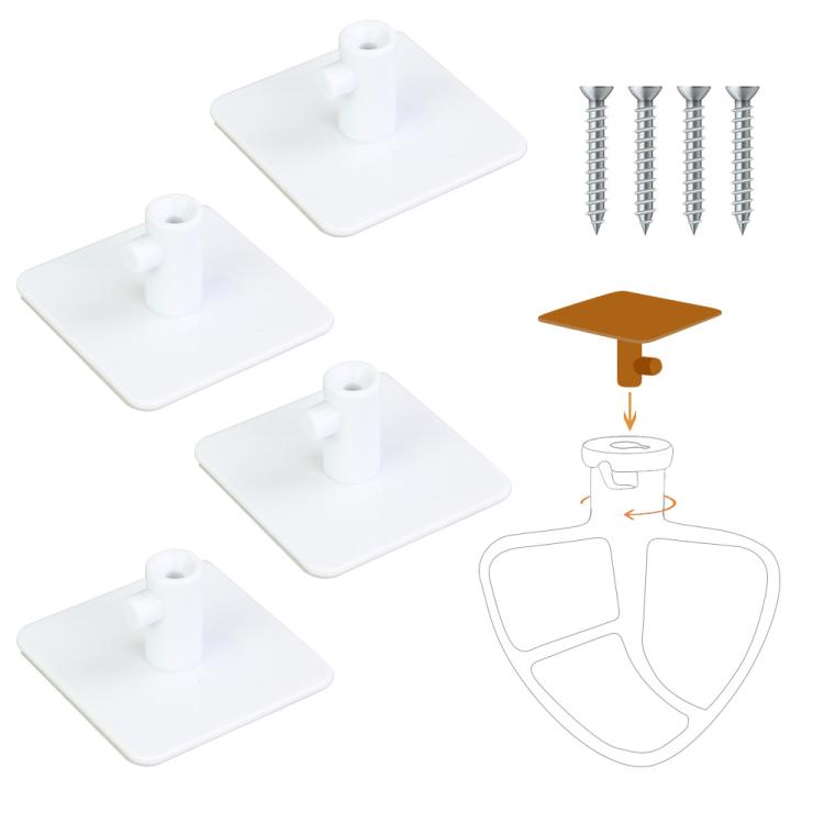 Universal Stand Mixer Attachments Holders Storage Hook Accessory Organizer, 4pcs, 4pcs White