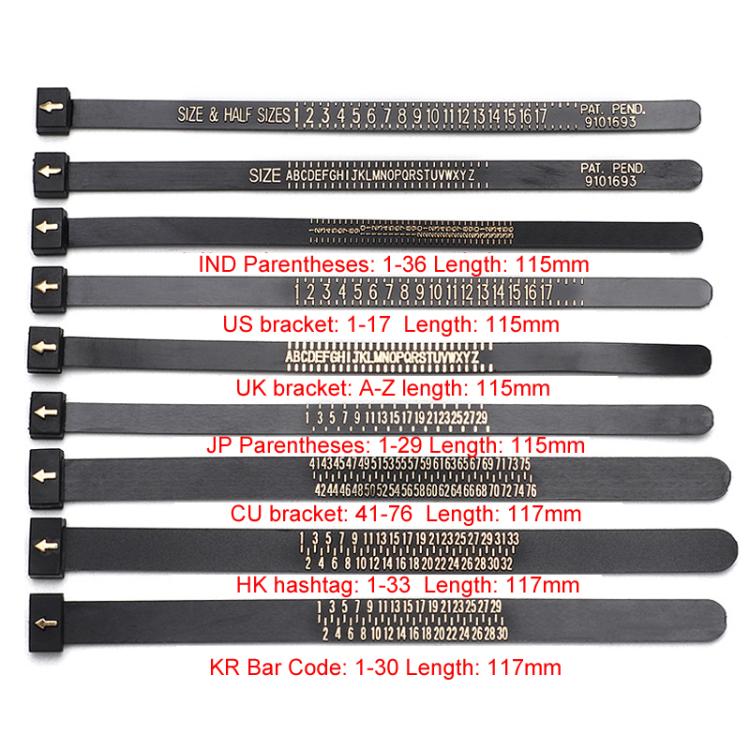 10pcs Portable Ring Measuring Belt Finger Circumference Soft Ruler, White US Standard Black Letters, White US Standard Gold Letters, White US Standard Black Letters Width, Black US Standard Gold Letters, Black US Standard White Letters                 ...