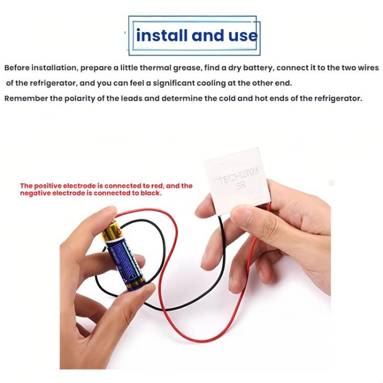 TES1-12703 30x30x4mm Small Power Refrigerator Refrigeration Plate, TES1-12703 30x30x4mm