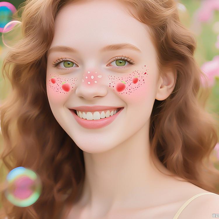 Realistic Fake Freckle Tattoos with Blush Effect Waterproof Cheek Stickers for Kids & Adults, Blush Effect