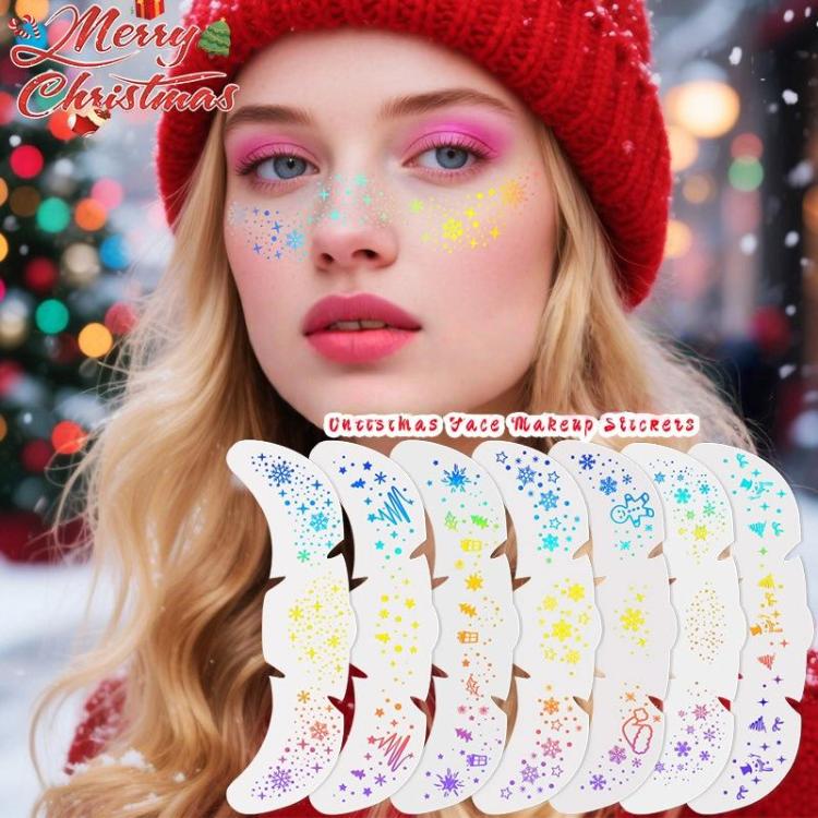 10pcs /Pack Laser Design Freckle Body Art Christmas Temporary Tattoos & Face Stickers, QT-0201, QT-0202, QT-0203, QT-0204, QT-0205, QT-0206, QT-0207, QT-0208, QT-0209, QT-0211