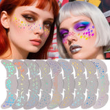 10pcs /Pack Waterproof Holographic Freckle Temporary Tattoos for Parties, Cosplay & Daily Makeup, QT-0222, QT-0223, QT-0224, QT-0225, QT-0226, QT-0227, QT-0228, QT-0229, QT-0230