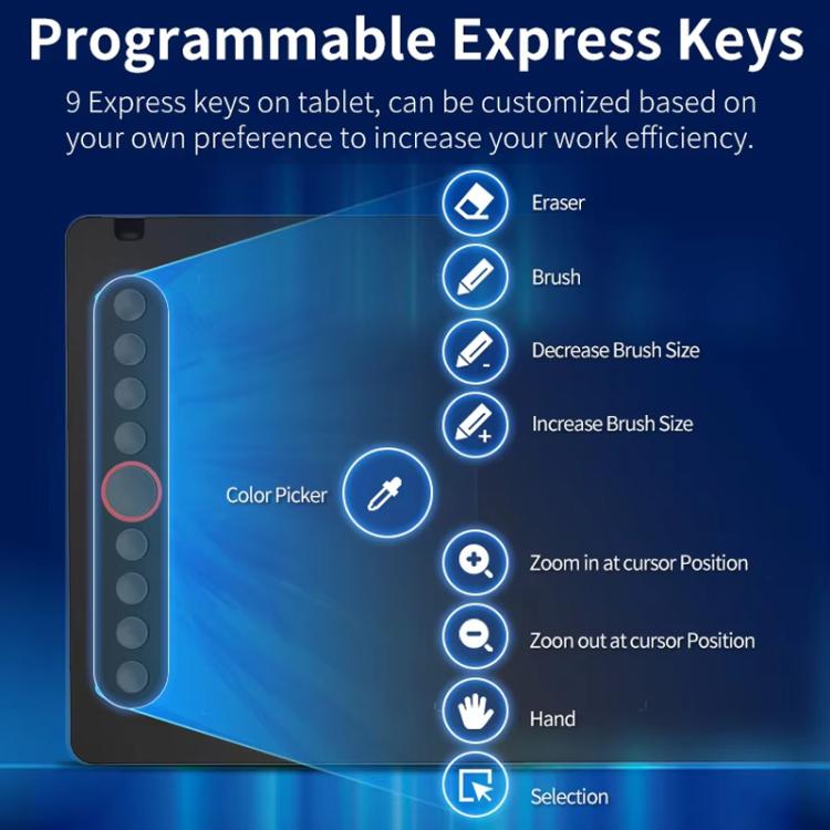 10Moons I6 Digital Drawing Tablet Compatible With Mobile Phones Computers, i6