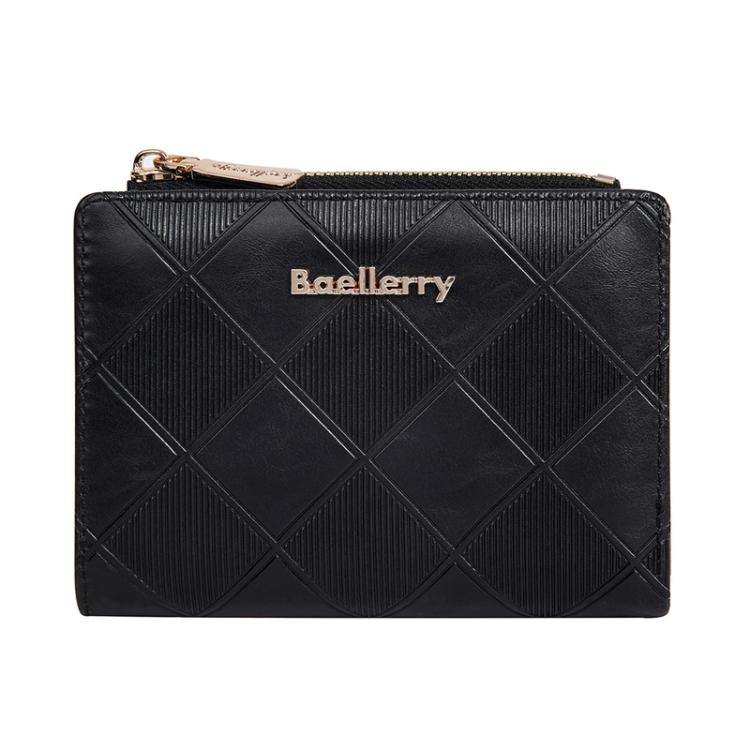 Baellerry N5115 Women Two Fold Wallet Quilted Zipper Billfold