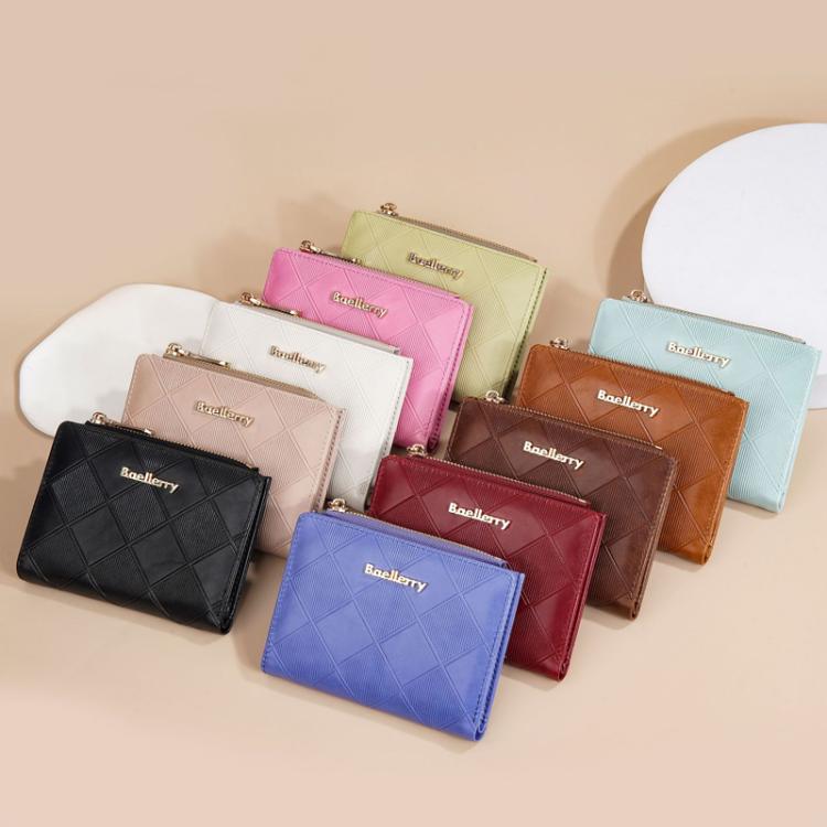 Baellerry N5115 Women Two Fold Wallet Quilted Zipper Billfold