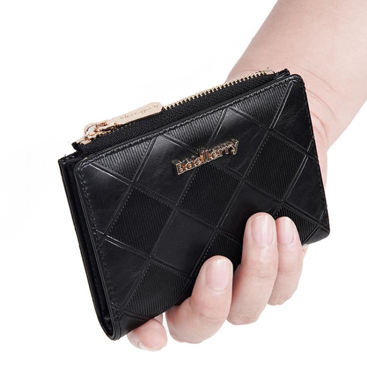 Baellerry N5115 Women Two Fold Wallet Quilted Zipper Billfold