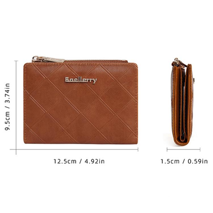 Baellerry N5115 Women Two Fold Wallet Quilted Zipper Billfold