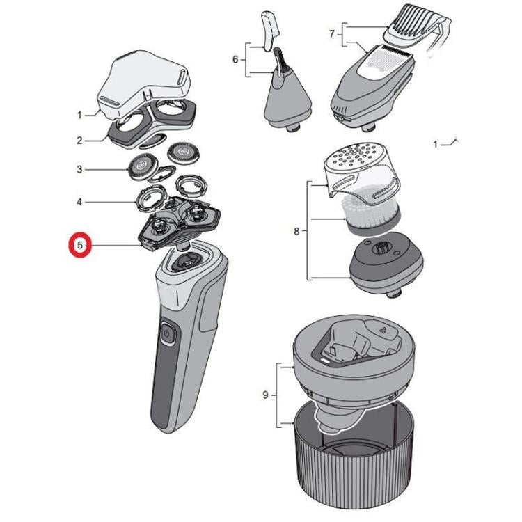 SH71 Shaver Head Bracket Frame for Philips S5531 S7732 S7735 S9932 S9935 S5799 S5587, Shaver Head Bracket