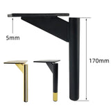 17cm Thickened Metal Sofa and Coffee Table Leg Support Accessories, Black, Titanium, Black With Gold