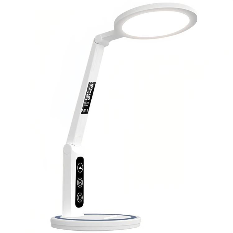 LED Desk Lamp Children Study Reading Eye-Protecting Bedside Light, Plug-in, Rechargeable, Dual-use With Clock Display