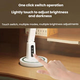 LED Desk Lamp Children Study Reading Eye-Protecting Bedside Light, Plug-in, Rechargeable, Dual-use With Clock Display