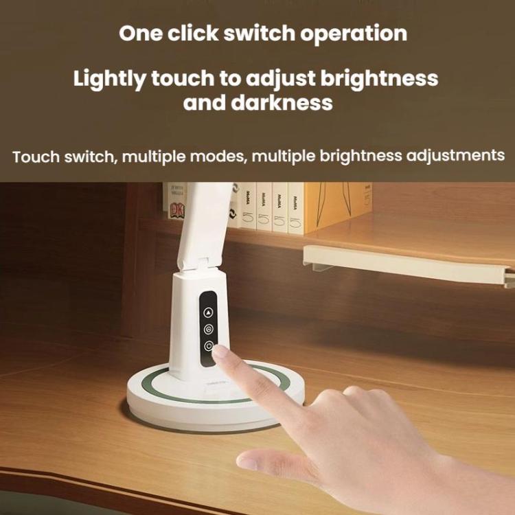 LED Desk Lamp Children Study Reading Eye-Protecting Bedside Light, Plug-in, Rechargeable, Dual-use With Clock Display