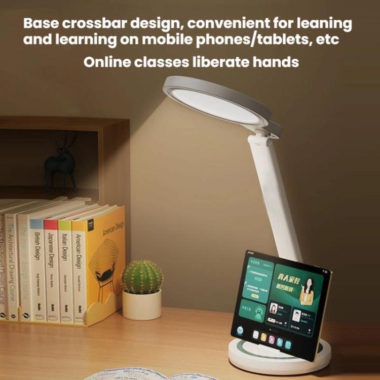 LED Desk Lamp Children Study Reading Eye-Protecting Bedside Light, Plug-in, Rechargeable, Dual-use With Clock Display