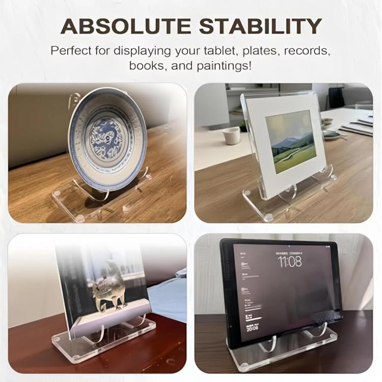 Acrylic Picture Frame Stand Dinner Plate Postcard Record Holder, YX187 1pc