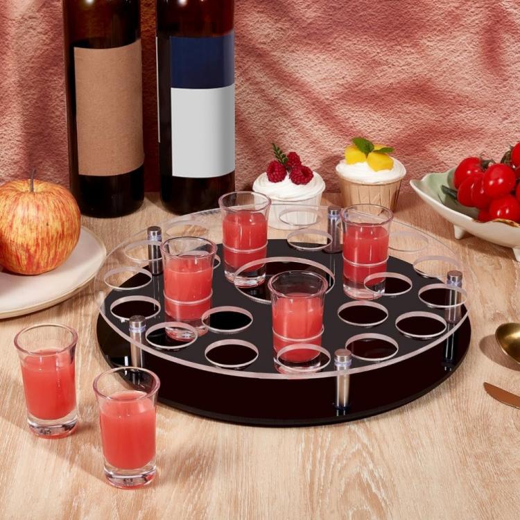 25-hole Wine Glass Tray Stand With Center Bottle Slot, YX183 1pc