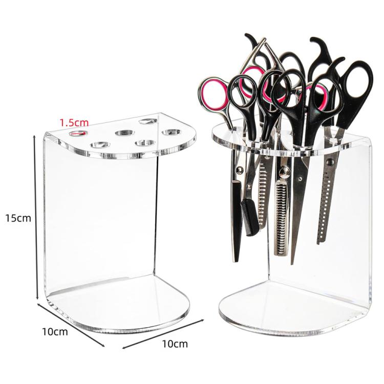 6-Hole Acrylic Scissor Barber Tool Storage Display Stand, 1pc, 2pcs
