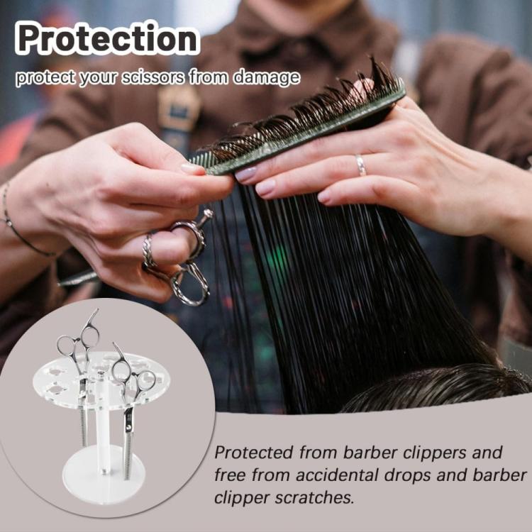 11-Hole Acrylic Wall-Mounted Scissor Barber Tool Storage Display Stand, 1pc, 2pcs